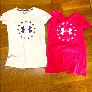 2 Womens Under Armour T shirts XS